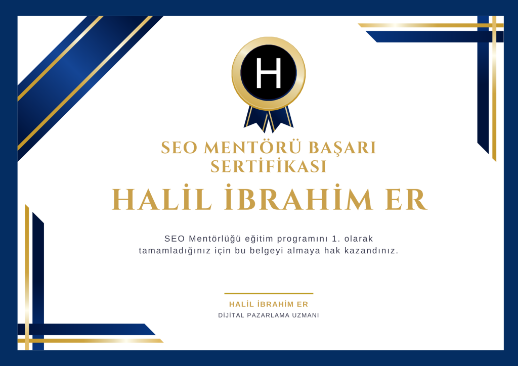 SEO Mentörlüğü Sertifikası